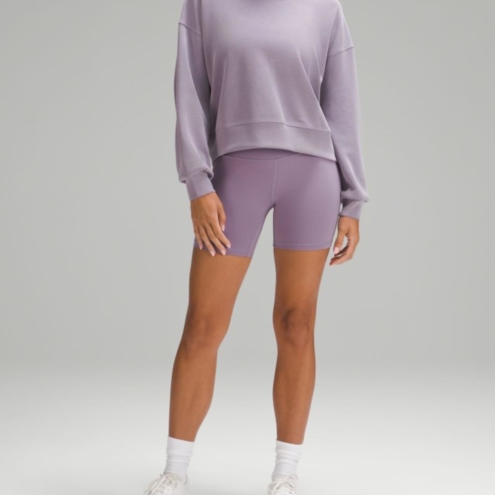 lululemon Perfectly Oversized Cropped Lavender Crew Neck Top Size: Small - Picture 2 of 8